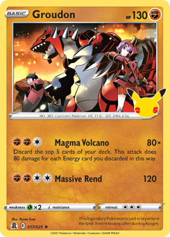 Groudon z edície Celebrations, karta č.17