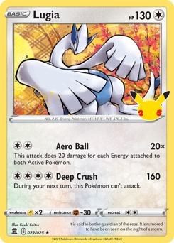 Lugia z edície Celebrations, karta č.22