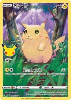 Pikachu z edície Celebrations, karta č.5