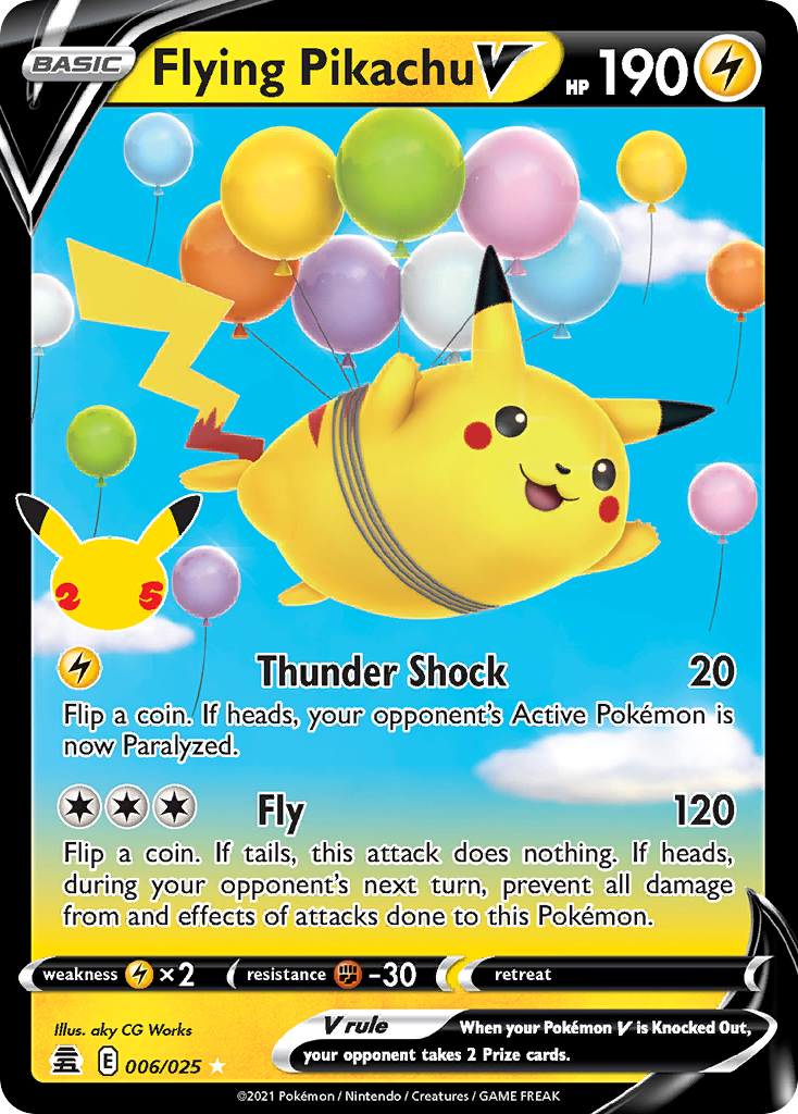 Flying Pikachu V z edície Celebrations, karta č.6