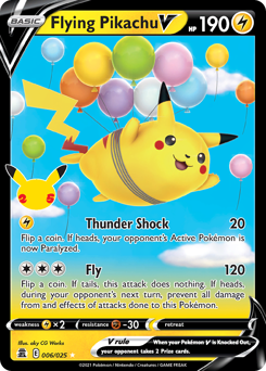 Flying Pikachu V z edície Celebrations, karta č.6