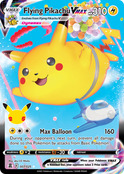 Flying Pikachu VMAX z edície Celebrations, karta č.7