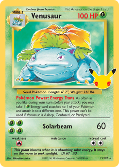 Venusaur z edície Celebrations: Classic Collection, karta č.15