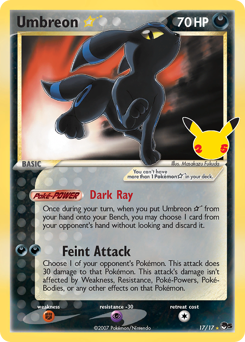 Umbreon ★ z edície Celebrations: Classic Collection, karta č.17