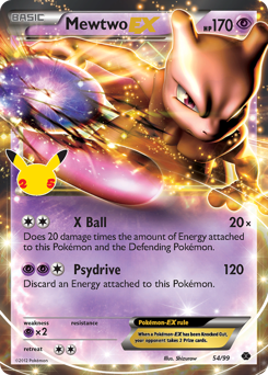 Mewtwo-EX z edície Celebrations: Classic Collection, karta č.54