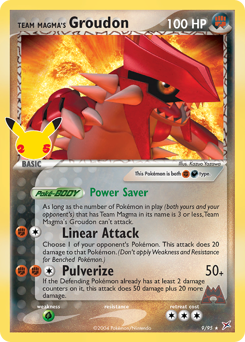 Team Magma's Groudon z edície Celebrations: Classic Collection, karta č.9