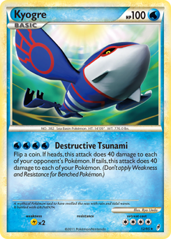 Kyogre z edície Call of Legends, karta č.12