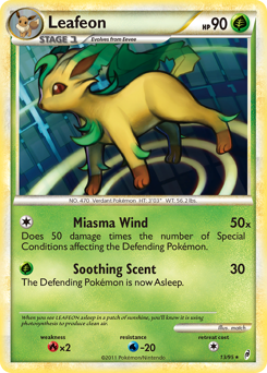 Leafeon z edície Call of Legends, karta č.13