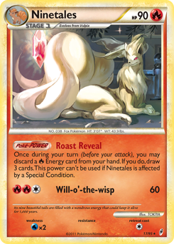 Ninetales z edície Call of Legends, karta č.17