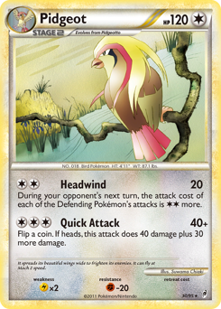 Pidgeot z edície Call of Legends, karta č.30