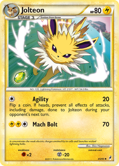 Jolteon z edície Call of Legends, karta č.45