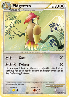 Pidgeotto z edície Call of Legends, karta č.48