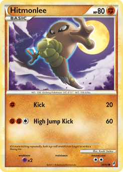 Hitmonlee z edície Call of Legends, karta č.58
