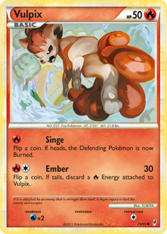 Vulpix z edície Call of Legends, karta č.75