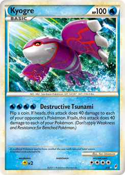Kyogre z edície Call of Legends, karta č.SL6