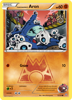 Team Magma's Aron z edície Double Crisis, karta č.12