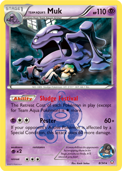 Team Aqua's Muk z edície Double Crisis, karta č.8