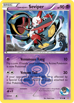 Team Aqua's Seviper z edície Double Crisis, karta č.9