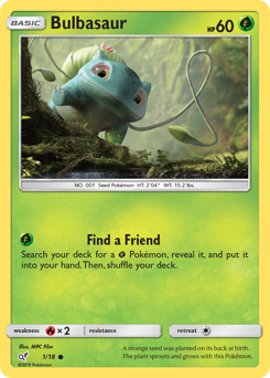 Bulbasaur z edície Detective Pikachu, karta č.1