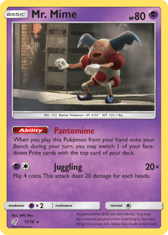 Mr. Mime z edície Detective Pikachu, karta č.11