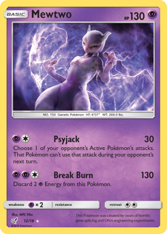Mewtwo z edície Detective Pikachu, karta č.12