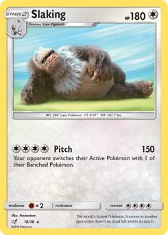 Slaking z edície Detective Pikachu, karta č.18