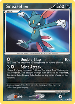 Sneasel z edície Diamond & Pearl, karta č.100