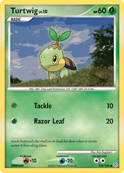 Turtwig z edície Diamond & Pearl, karta č.103