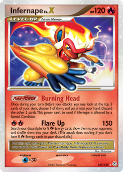 Infernape LV.X z edície Diamond & Pearl, karta č.121