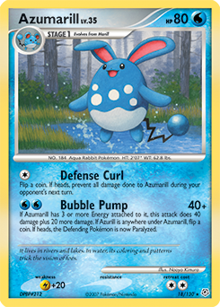 Azumarill z edície Diamond & Pearl, karta č.18