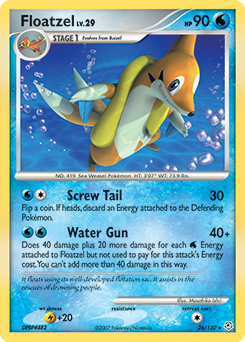 Floatzel z edície Diamond & Pearl, karta č.26