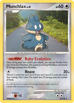 Munchlax z edície Diamond & Pearl, karta č.33