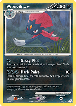 Weavile z edície Diamond & Pearl, karta č.40