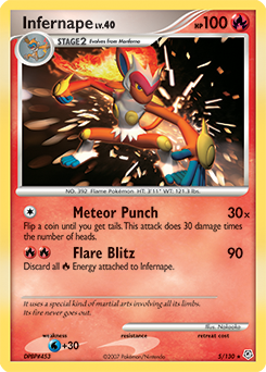 Infernape z edície Diamond & Pearl, karta č.5