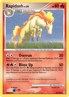 Rapidash z edície Diamond & Pearl, karta č.59