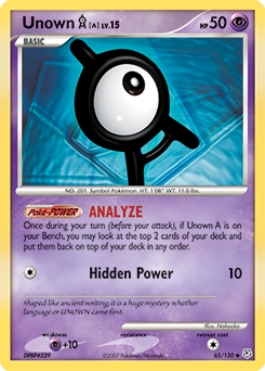 Unown [A] z edície Diamond & Pearl, karta č.65