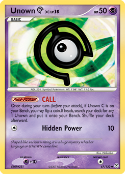 Unown [C] z edície Diamond & Pearl, karta č.67