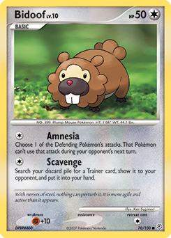 Bidoof z edície Diamond & Pearl, karta č.70