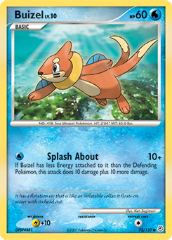 Buizel z edície Diamond & Pearl, karta č.72