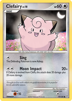 Clefairy z edície Diamond & Pearl, karta č.77