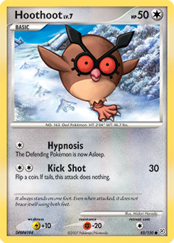 Hoothoot z edície Diamond & Pearl, karta č.85