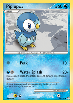 Piplup z edície Diamond & Pearl, karta č.93