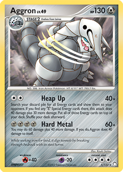 Aggron z edície Mysterious Treasures, karta č.1