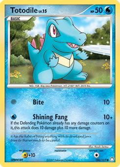 Totodile z edície Mysterious Treasures, karta č.106