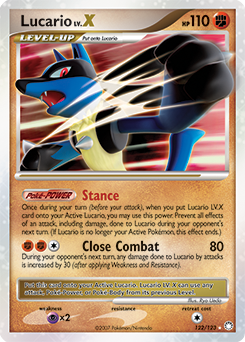 Lucario LV.X z edície Mysterious Treasures, karta č.122