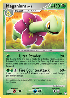 Meganium z edície Mysterious Treasures, karta č.13