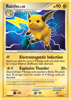 Raichu z edície Mysterious Treasures, karta č.15