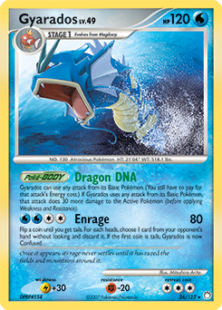 Gyarados z edície Mysterious Treasures, karta č.26