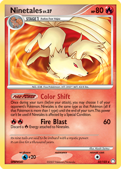 Ninetales z edície Mysterious Treasures, karta č.32