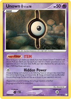 Unown [I] z edície Mysterious Treasures, karta č.37